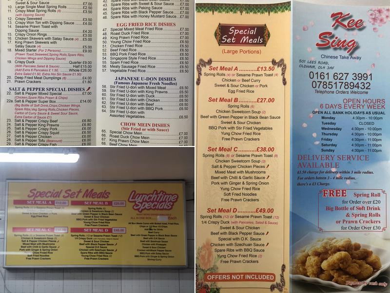KEE SING Chippy Menu