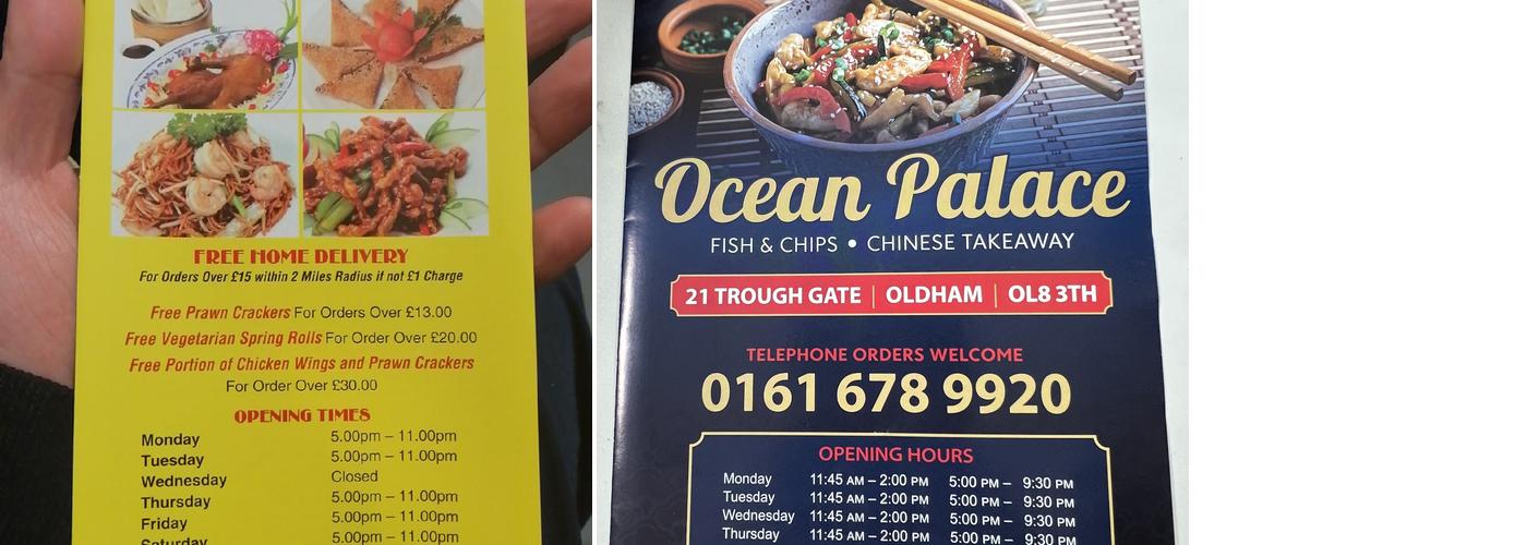 Ocean Palace Menu
