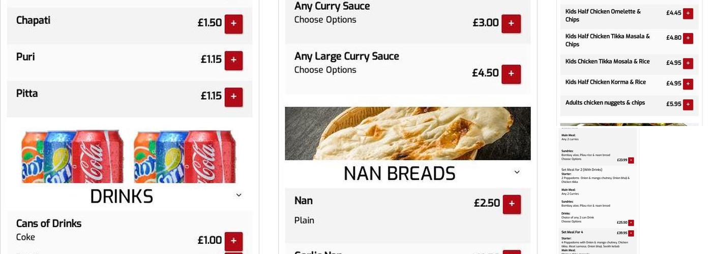 New Polash Takeaway Menu