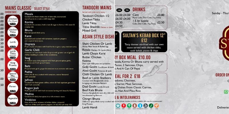 Sultan's Menu