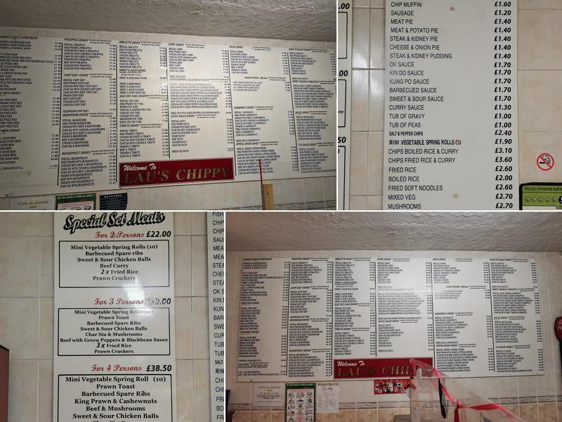 Lau's Chippy Menu