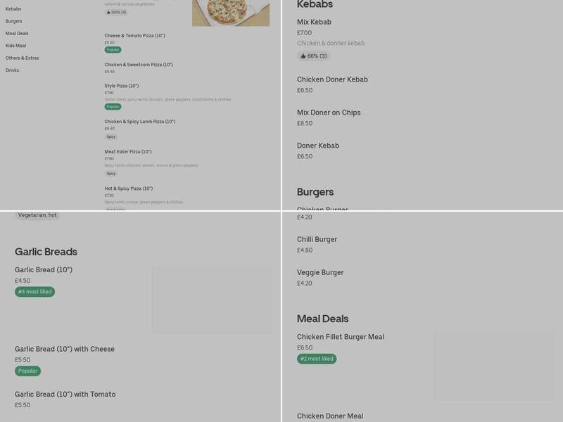 Oldham Shawarma Menu