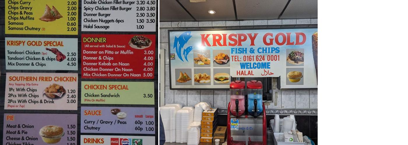 Krispy Gold Fish & Chips Menu