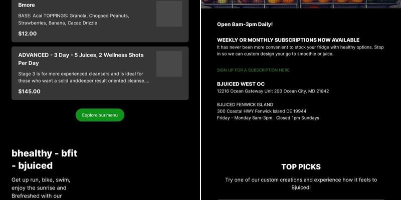 Aster House & bjuiced community café Menu