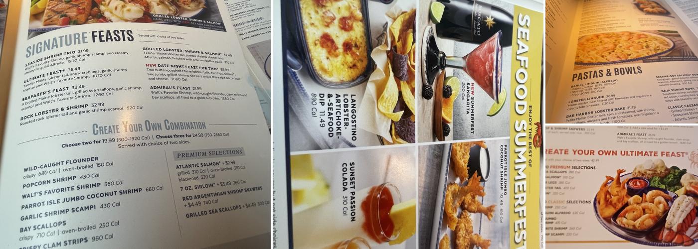 Red Lobster Menu