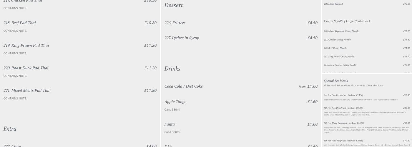 Panda Cook (Delivery Service available now) Menu