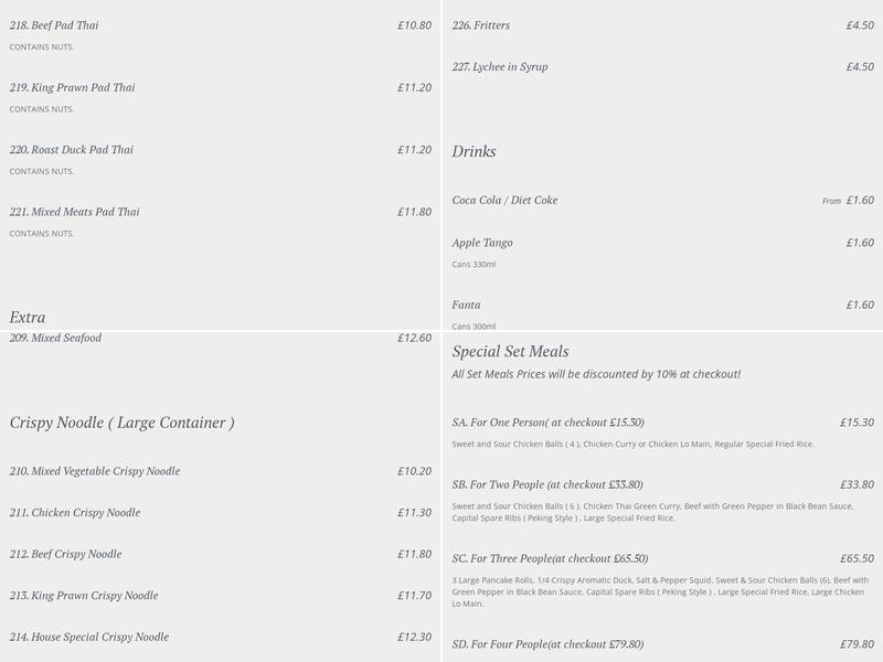 Panda Cook (Delivery Service available now) Menu