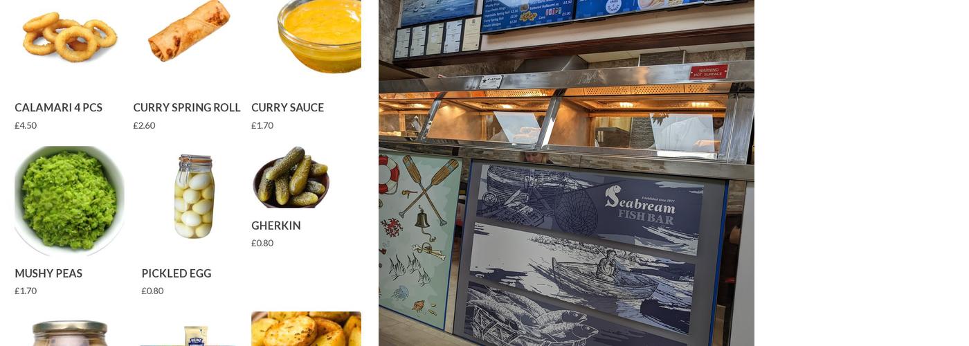 Sea Bream Fish Bar Menu