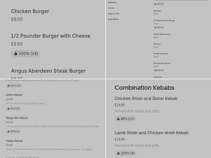 Fab Kebab Menu