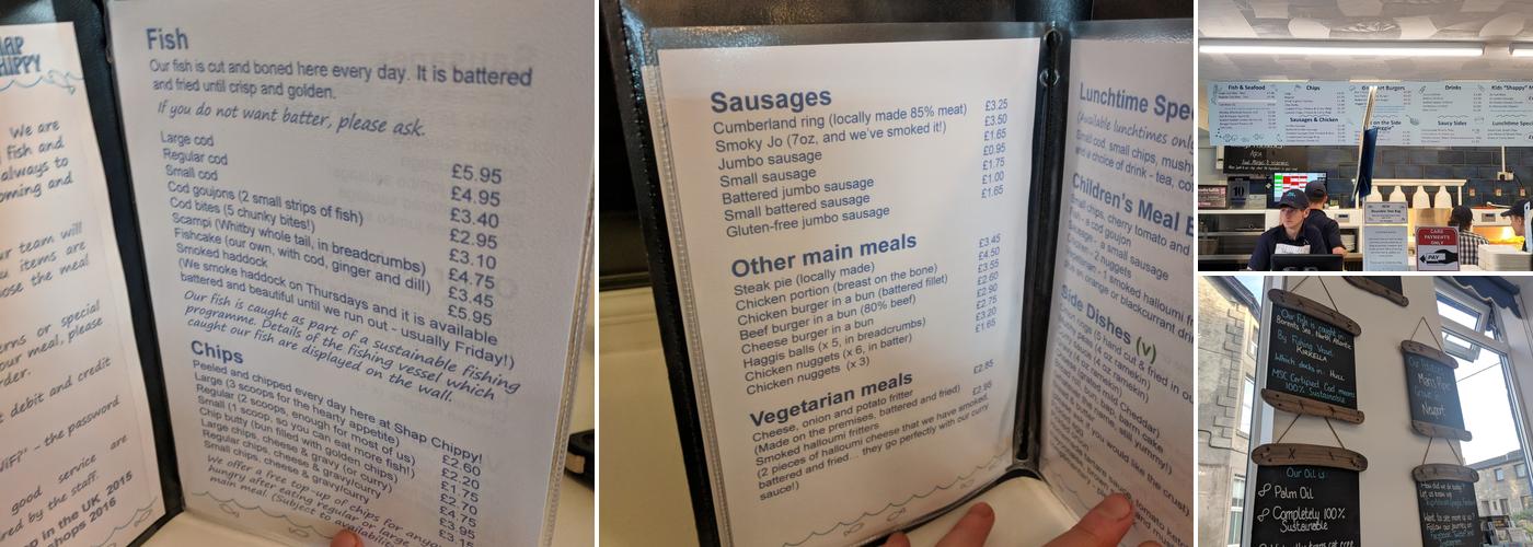 Shap Chippy Menu