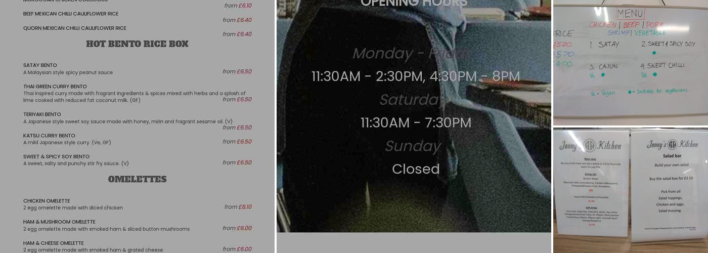 Jonny's Kitchen Menu