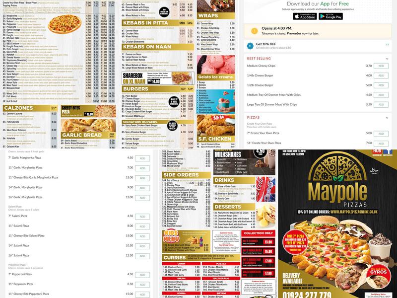 Maypole Pizza Menu