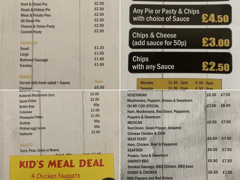 ‘OH’ MY COD Menu