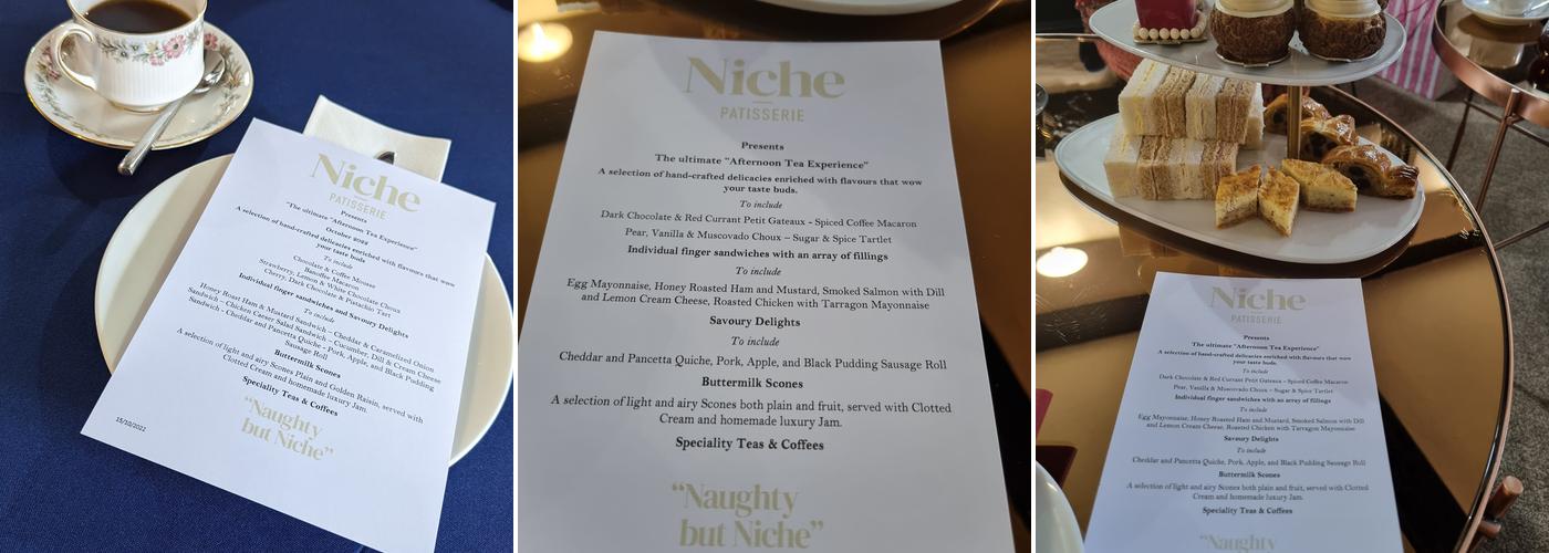 Niche Patisserie, Bakery and Restaurant Menu