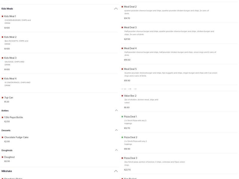 Star Kebab House Menu