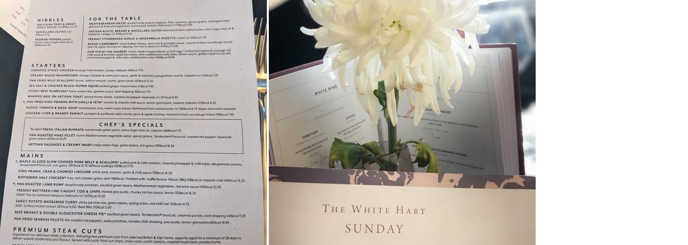 White Hart Pool In Wharfedale Menu