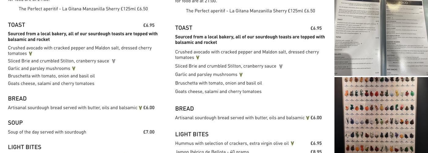 The Oxford Wine Cafe - Jericho Menu