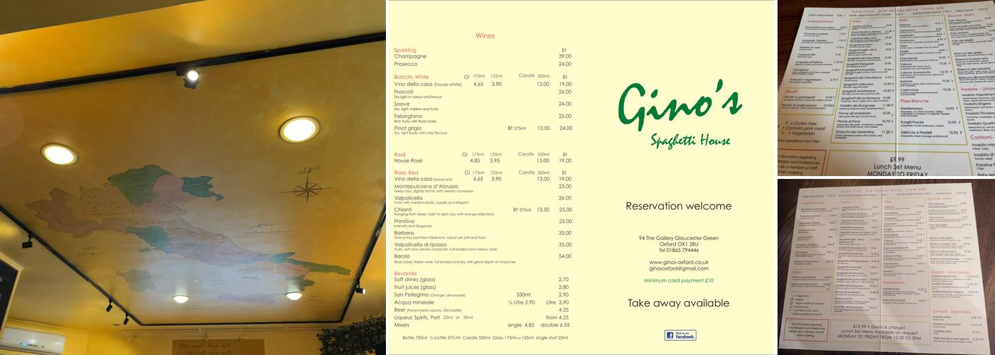 Gino's Menu