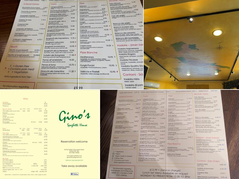 Gino's Menu
