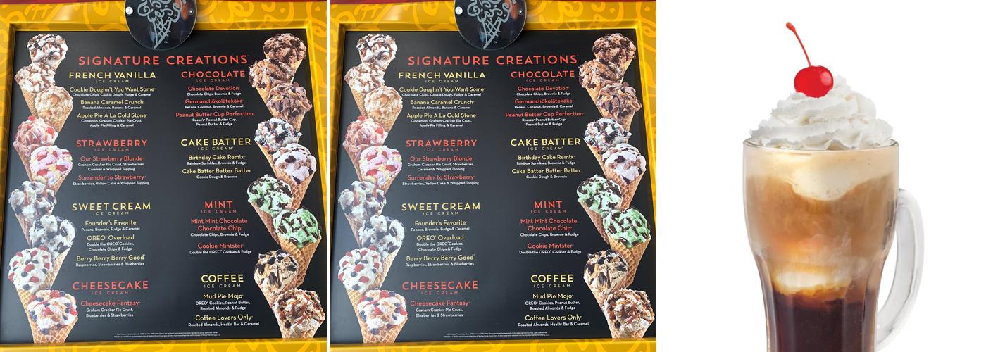 Cold Stone Creamery Menu
