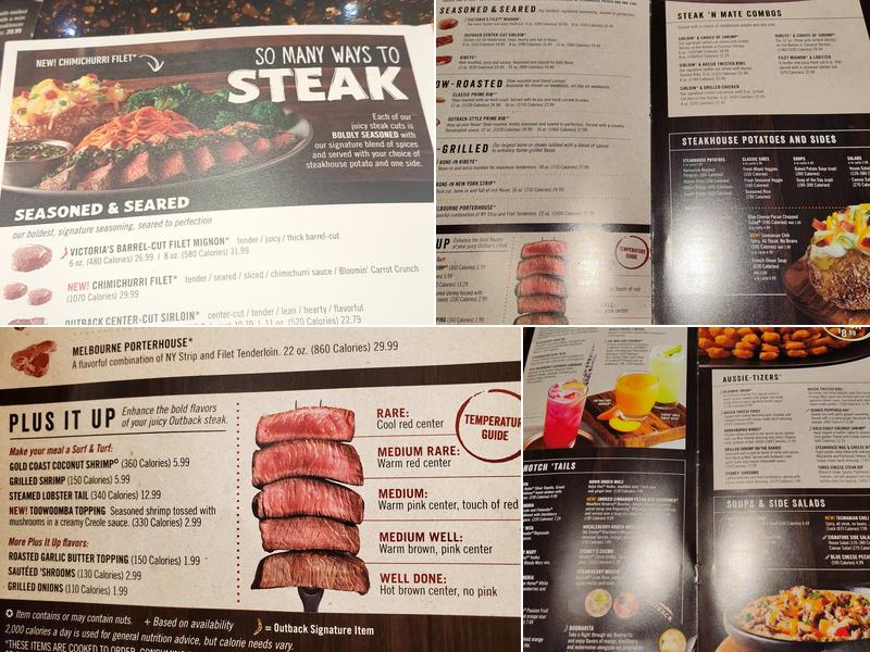Outback Steakhouse Menu