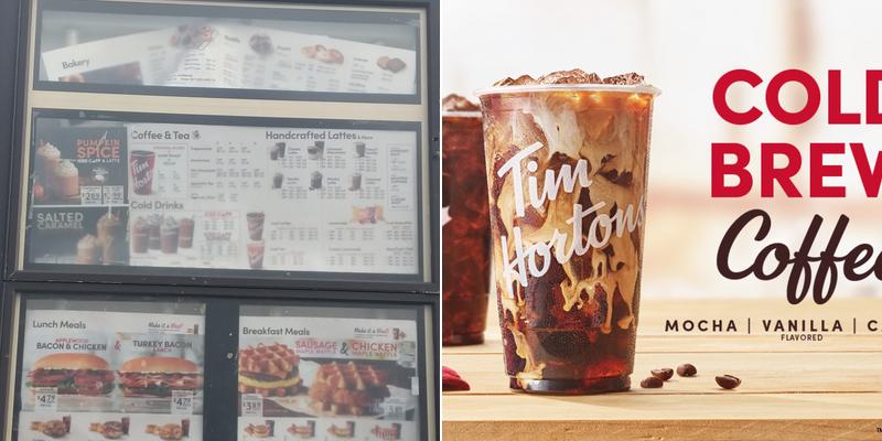 Tim Hortons Menu