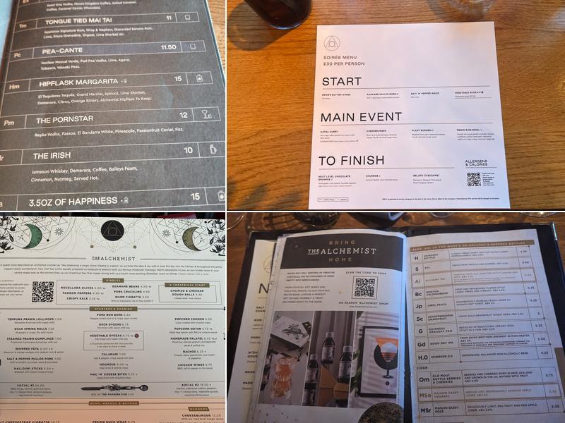 The Alchemist Oxford Menu