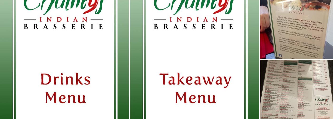 Chutneys Indian Brasserie Menu