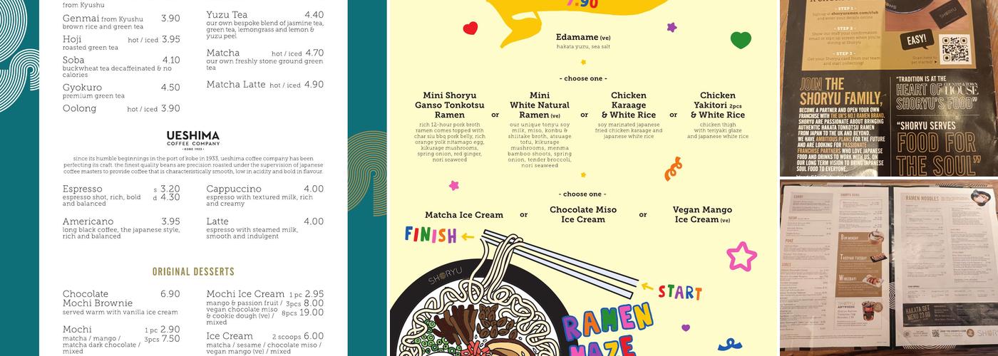 Shoryu Ramen Oxford Menu