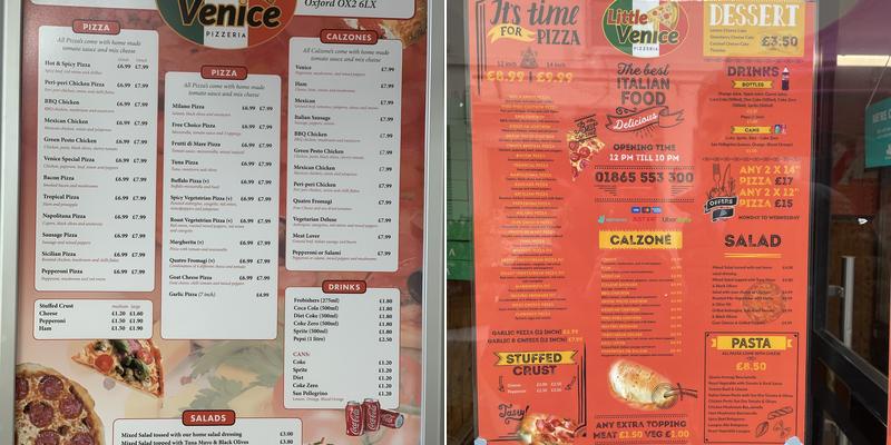 Little Venice Pizzeria Menu