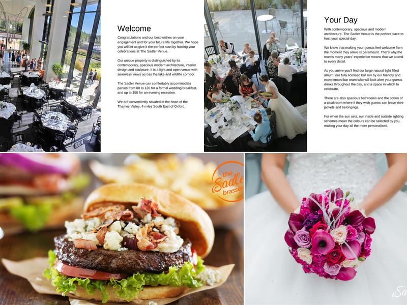 The Sadler Venue Menu