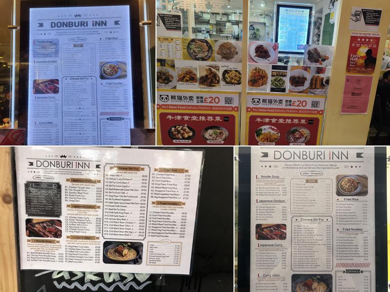 牛津食堂 / Donburi inn Menu