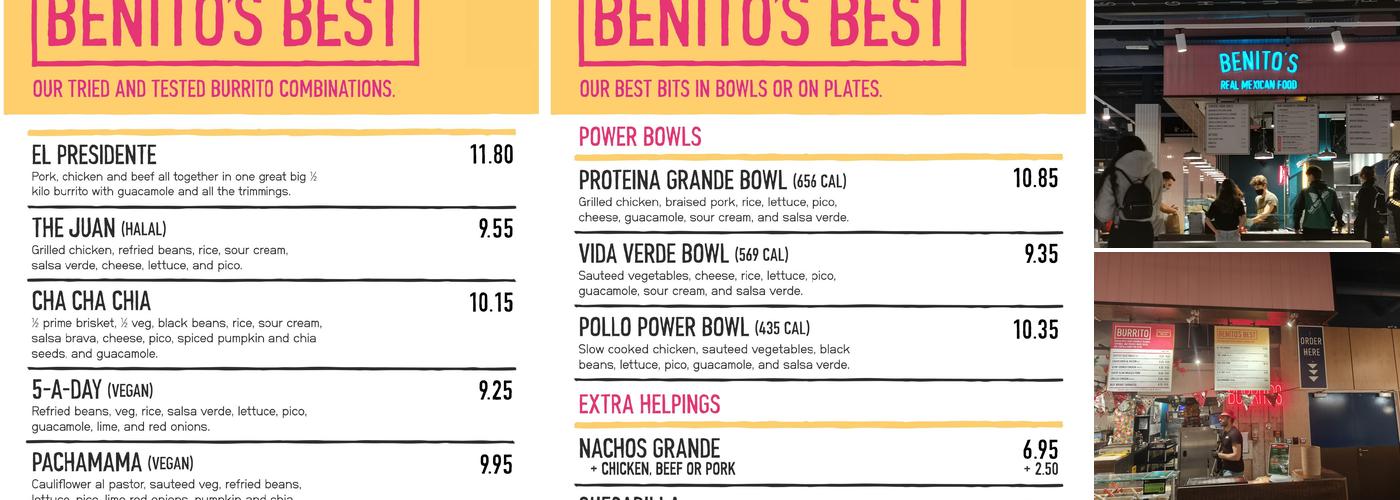 Benito's Menu
