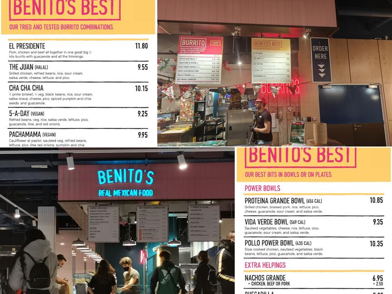 Benito's Menu