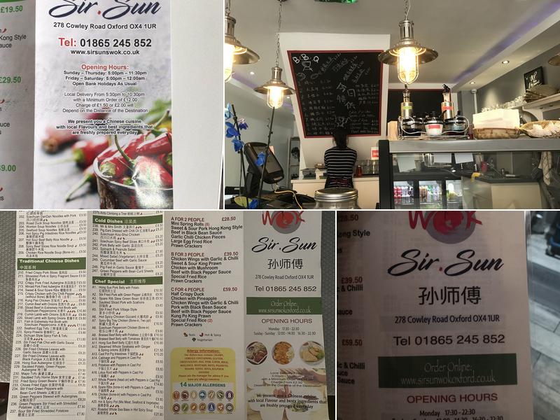 Sir Sun's Wok Menu