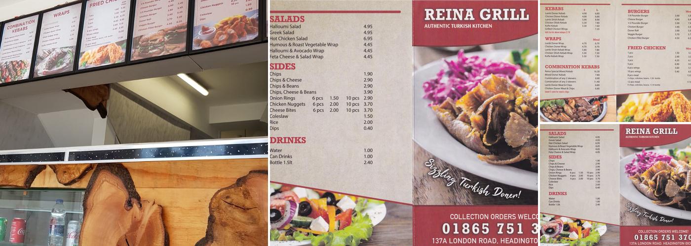 Reina Grill Menu