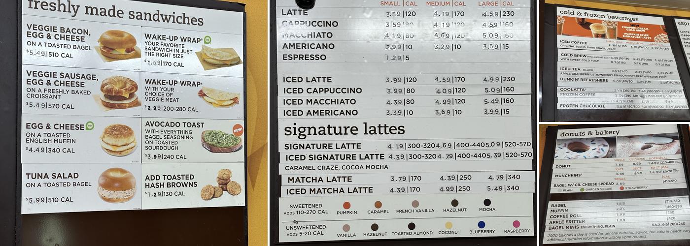 Dunkin' Menu