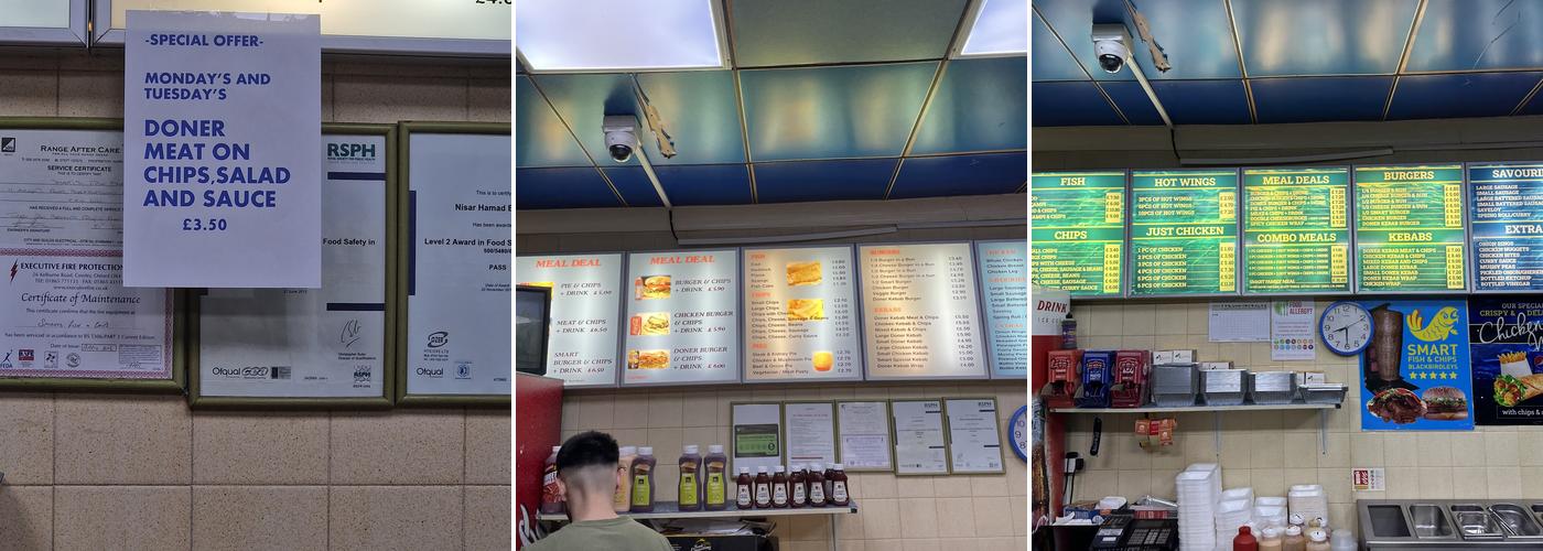 SMART FISH CHIPS Menu