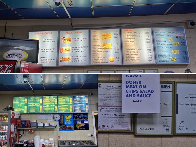 SMART FISH CHIPS Menu