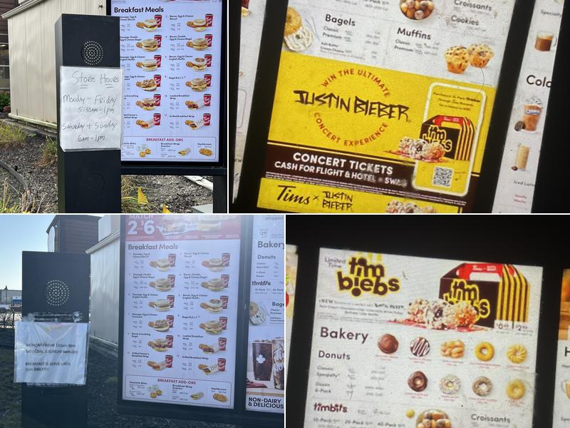 Tim Hortons Menu