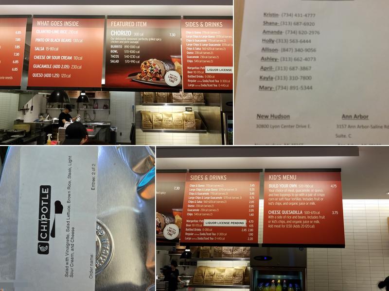Chipotle Mexican Grill Menu
