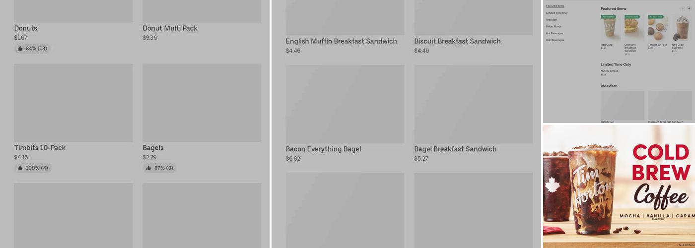 Tim Hortons Menu