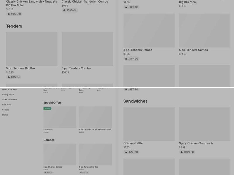KFC Menu