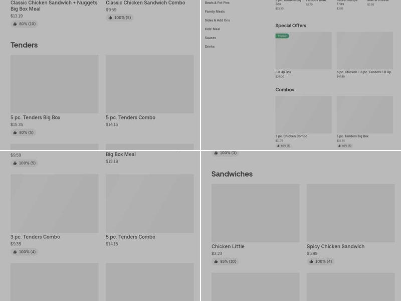 KFC Menu