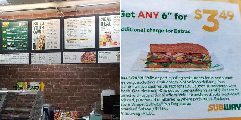 Subway Menu