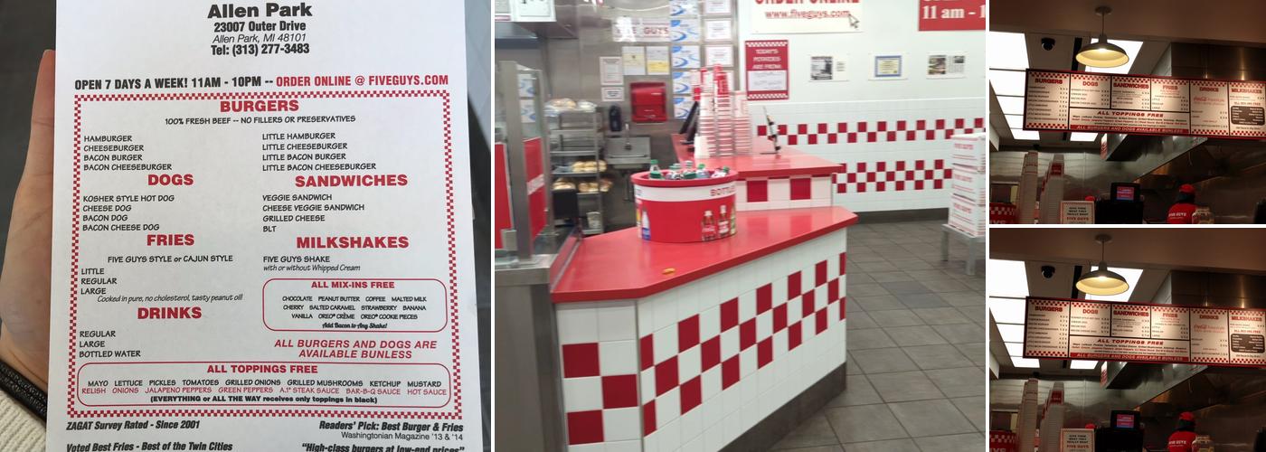 Five Guys Menu