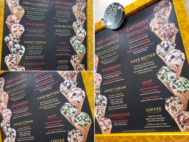 Cold Stone Creamery Menu