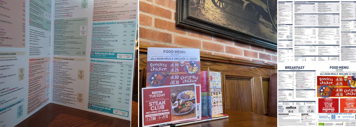 The Lifeboat - JD Wetherspoons Menu