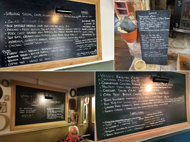 The Oak, Painswick Menu