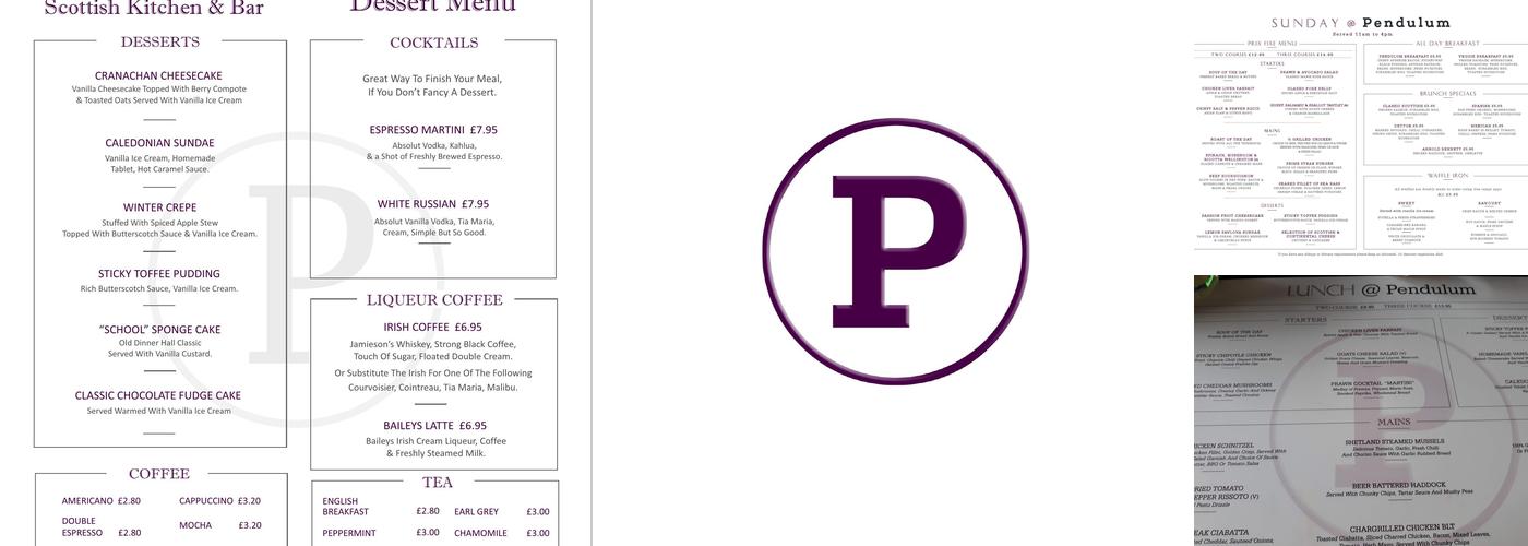 Pendulum Bar & Grill Menu